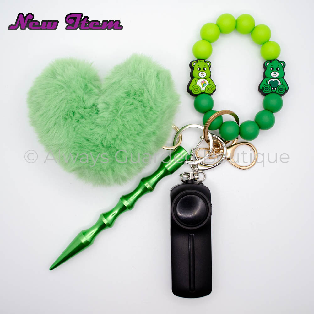 Lime Green & Green Care Bears Safety Keychain Without Pepper Spray