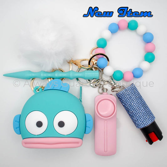 Hangyodon Character Safety Keychain With Optional Pepper Spray