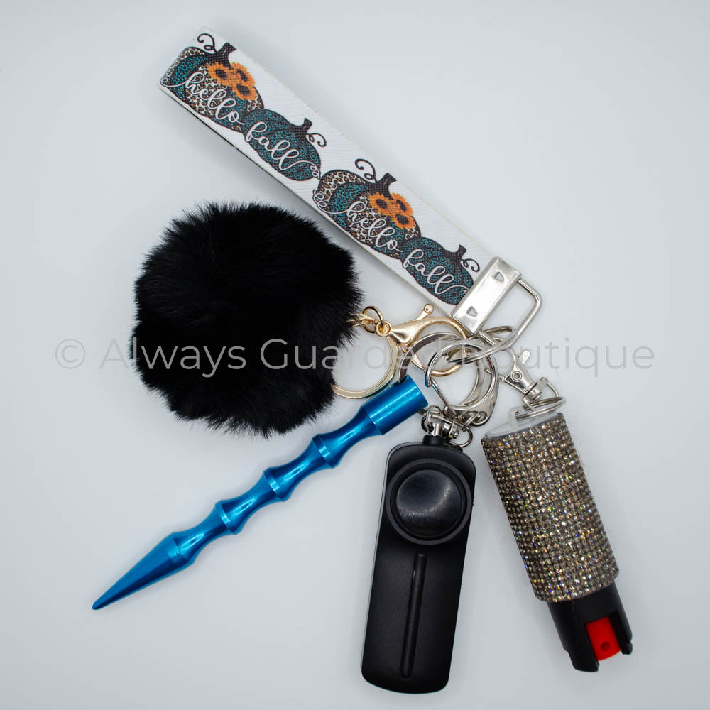 Hello Fall Autumn Keychain with Optional Pepper Spray