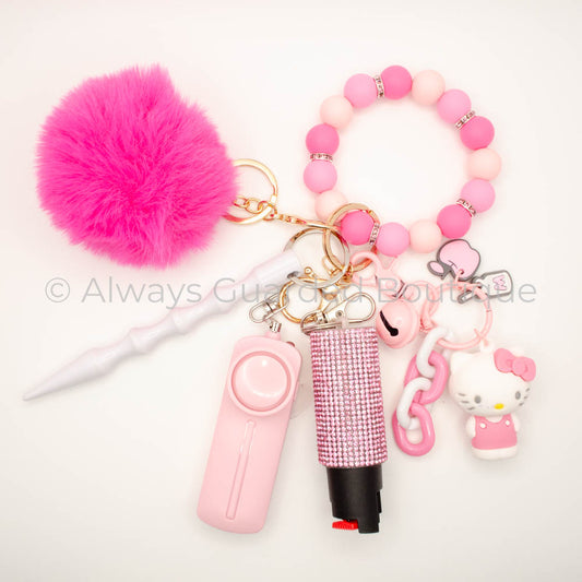 Hello Kitty Charm Safety Keychain with Optional Pepper Spray
