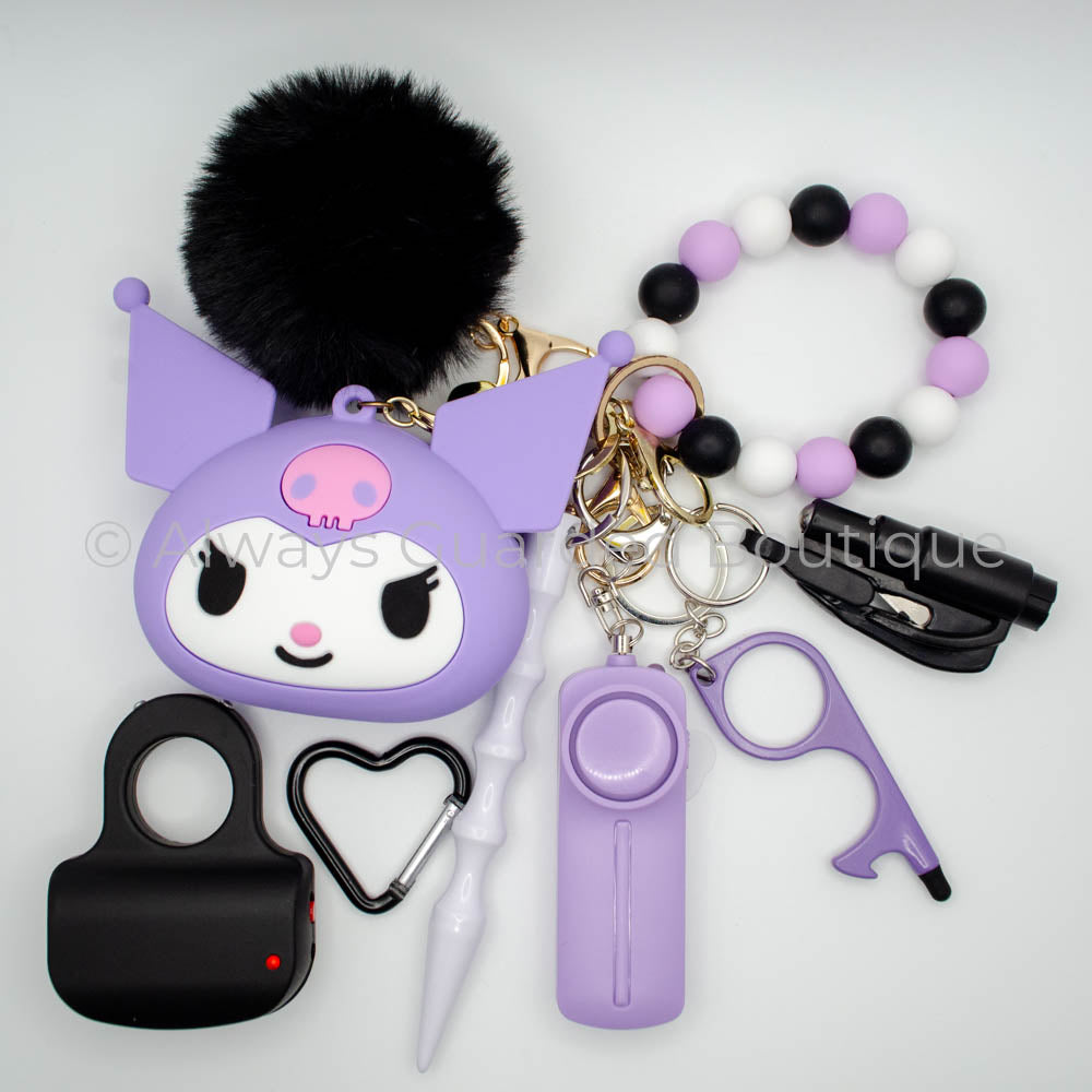 Purple Kuromi Full Guarded Safety Keychain without Pepper Spray