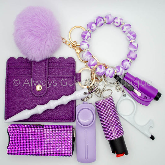 Lavender Prism Safety Keychain with Optional Pepper Spray