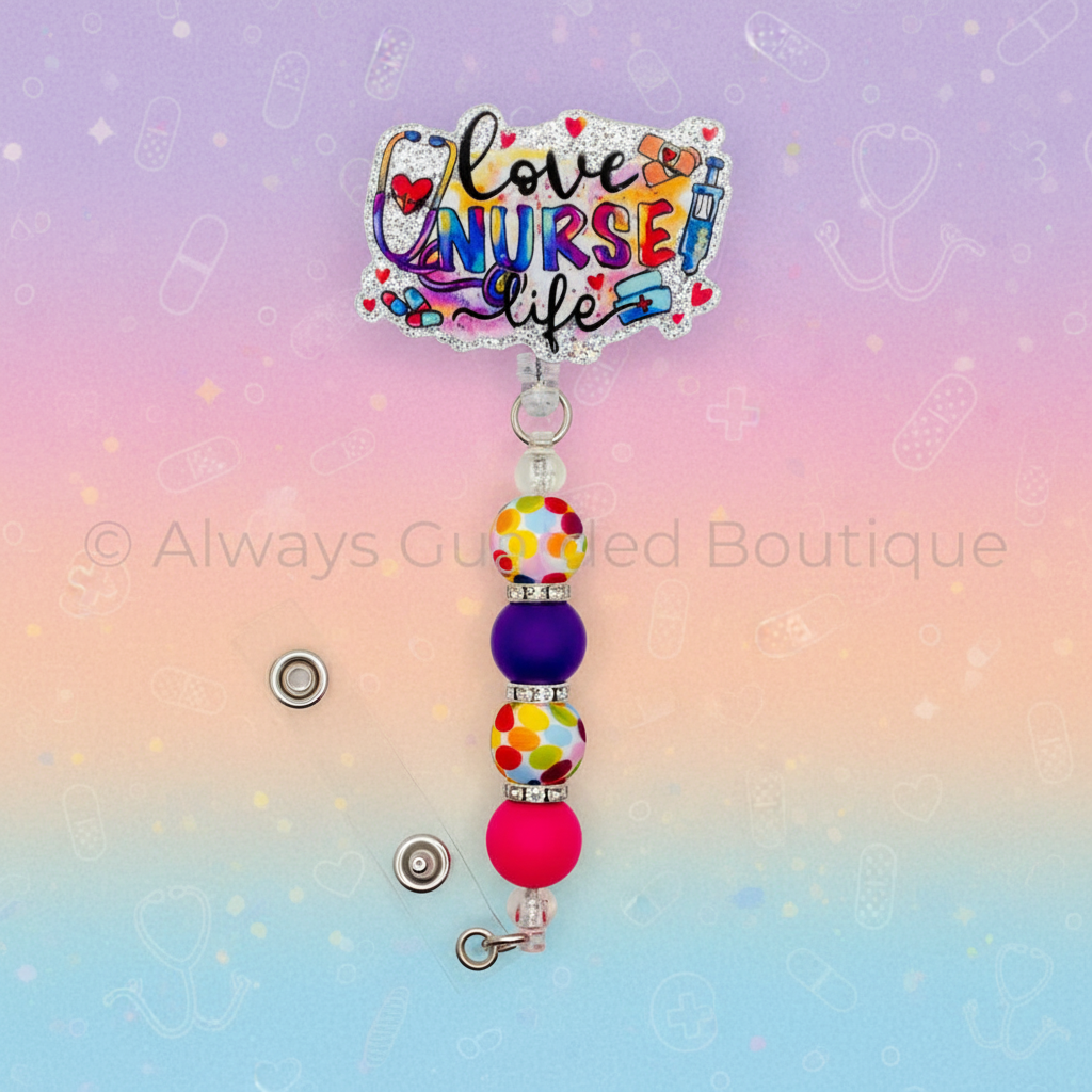 Love Nurse Life Badge Reel | Cute & Functional Nurse ID Holder
