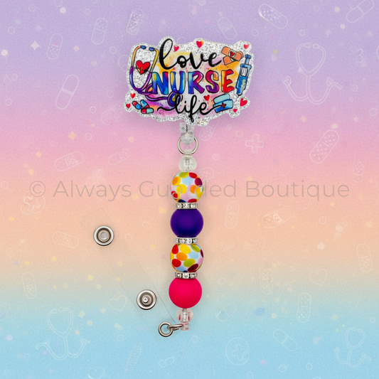 Love Nurse Life Badge Reel | Cute & Functional Nurse ID Holder