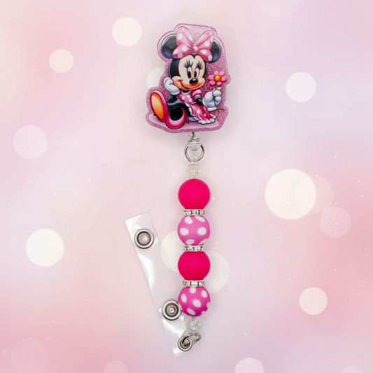 Minnie Badge Reel | Cute Polka Dot Nurse ID Holder