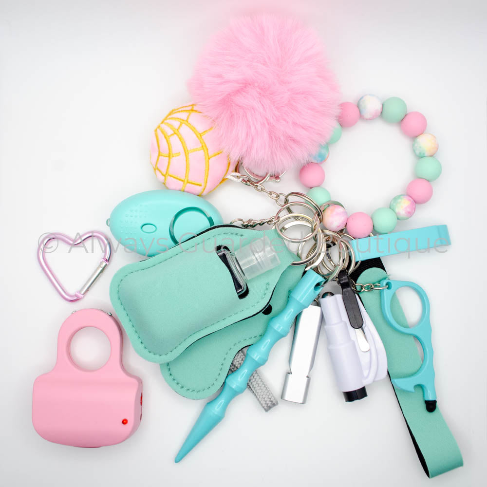 Mint Concha 16 Piece Safety Keychain Without Pepper Spray