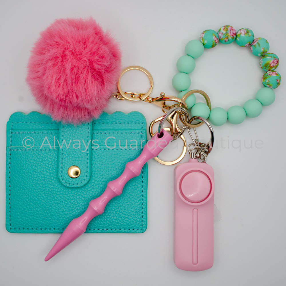 Blooming Beauty: Minty Roses Safety Keychain for Stylish and Secure Ad ...