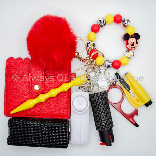 Mousey Full Guarded Safety Keychain with Optional Pepper Spray