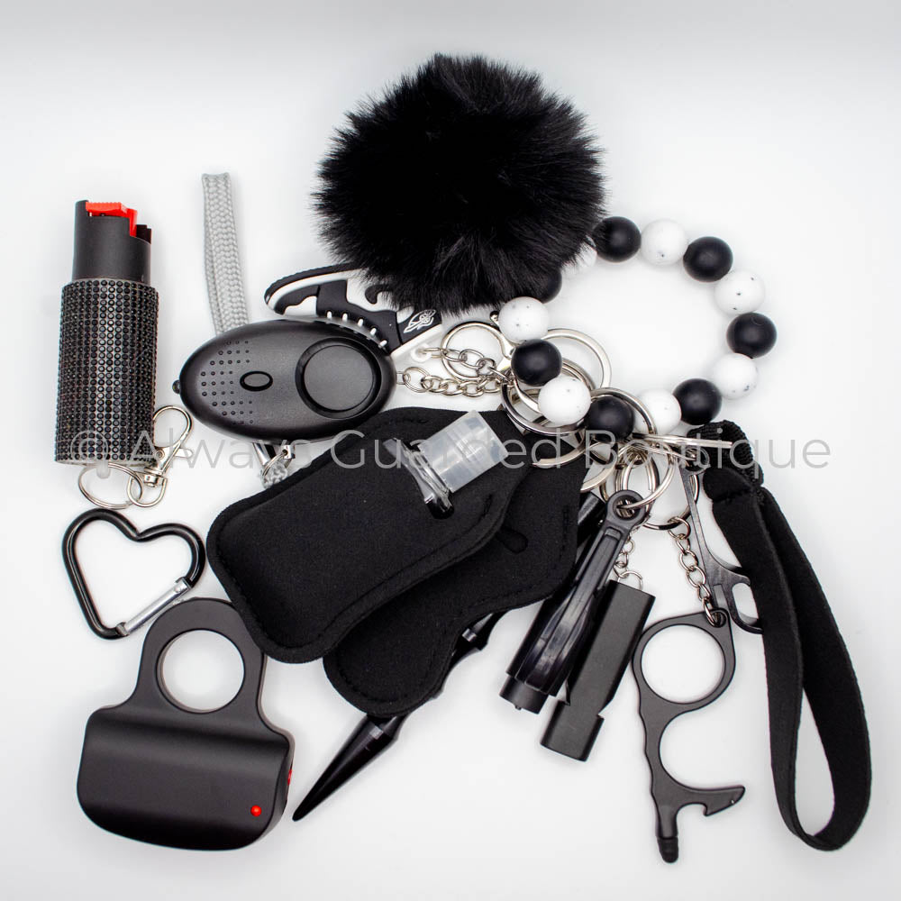 Panda 16 Piece Safety Keychain With Optional Pepper Spray