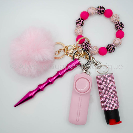 Pink Bling Luxury Keychain with Pepper Spray