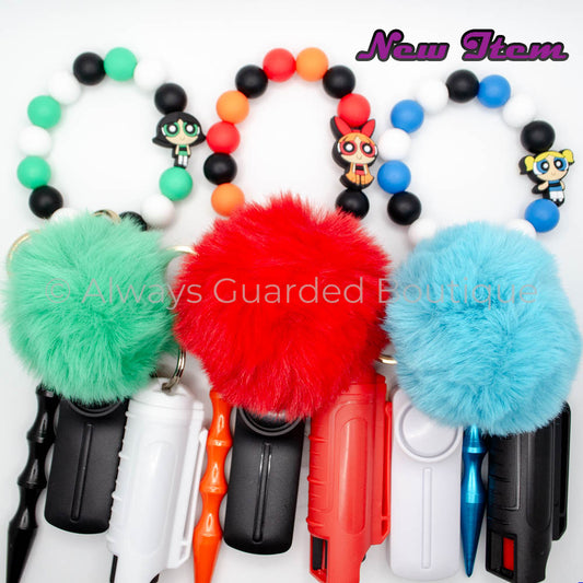 Defend with Style: Powerpuff Girls Safety Keychain for Ultimate Protection!