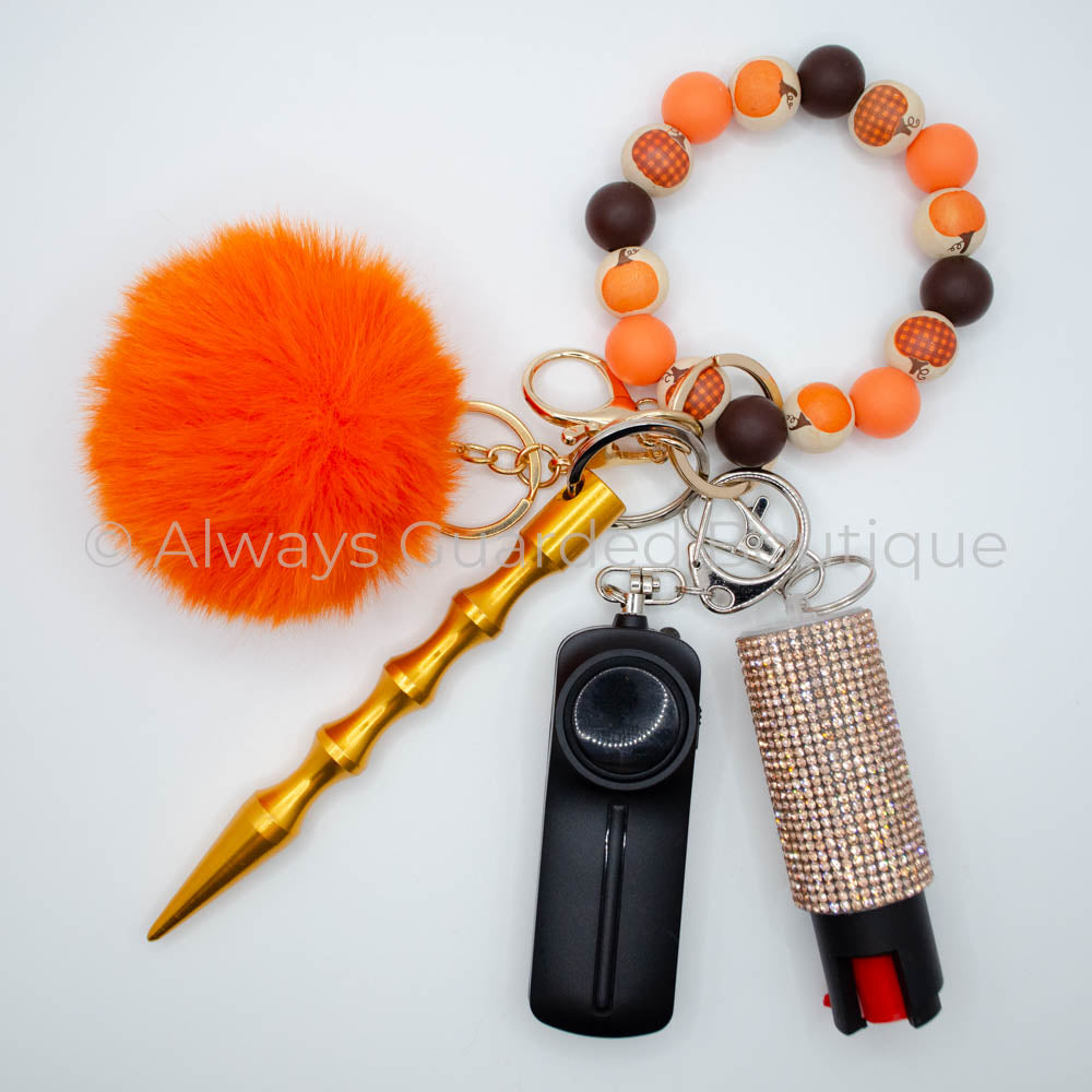 Pumpkin Patch Autumn Keychain with Optional Pepper Spray