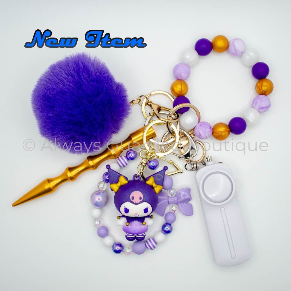 Kuromi Purple Series Pendant Safety Keychain Without Pepper Spray