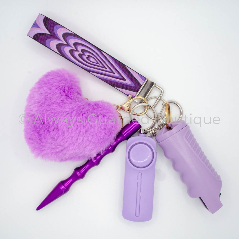 Purple Passion Safety Keychain with Optional Pepper Spray