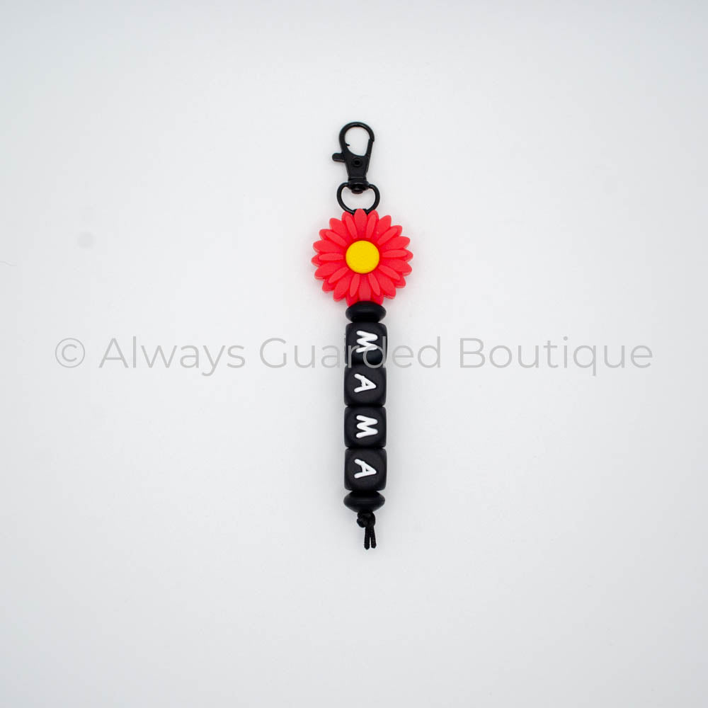Red Daisy MAMA Keychain
