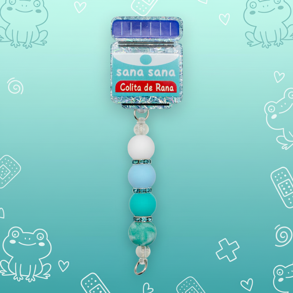 Sana Sana Colita de Rana Badge Reel | Cute Nurse ID Holder for Healthcare Professionals