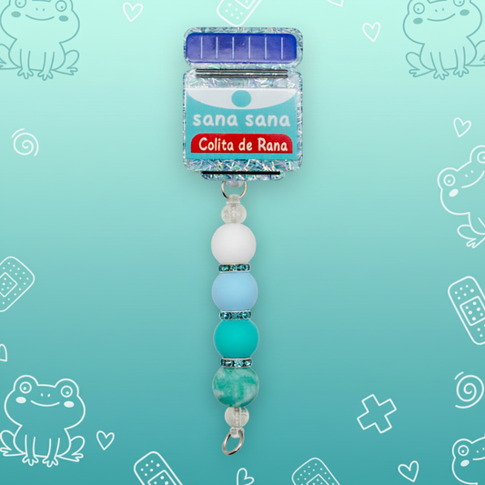 Sana Sana Colita de Rana Badge Reel | Cute Nurse ID Holder for Healthcare Professionals