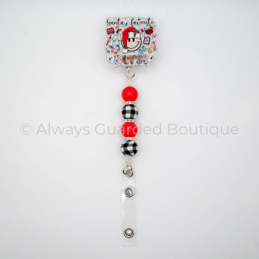 Santa's Favorite Nurse Badge Reel