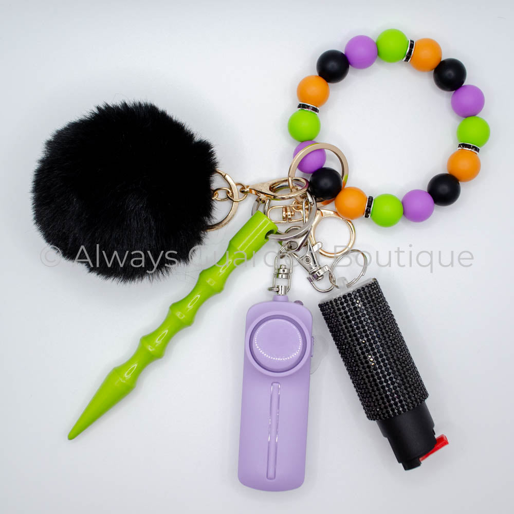 Spooky Vibes Halloween Safety Keychain with Optional Pepper Spray