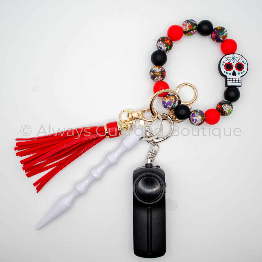 Sugar Skull Safety Keychain without Pepper Spray