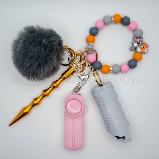 Tom and Jerry Safety Keychain with Optional Pepper Spray