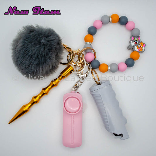 Tom and Jerry Safety Keychain with Optional Pepper Spray