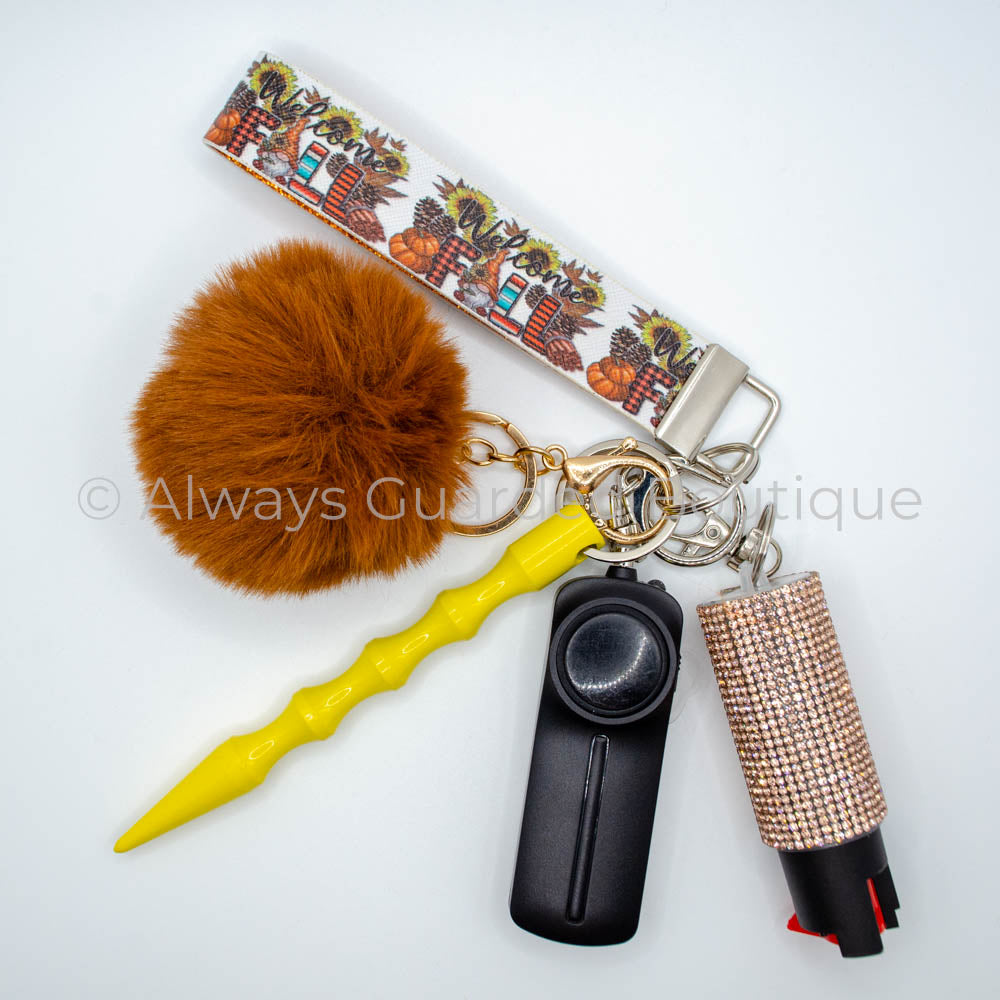 Welcome Fall Autumn Keychain with Pepper Spray