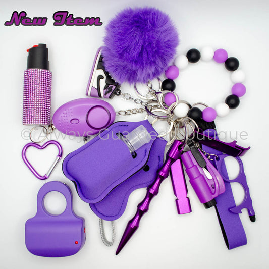 Whats Poppin 16 Piece Safety Keychain With Optional Pepper Spray