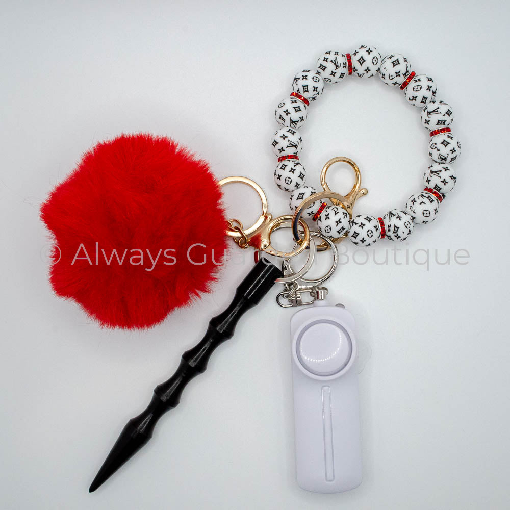 White Luxury Safety Keychain without Pepper Spray