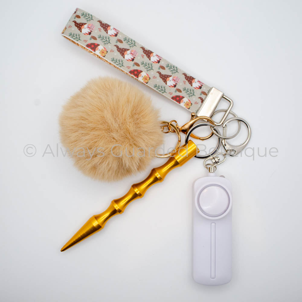 Winter Gnomes Christmas Guardian Safety Keychain - with Premium Alarm and Flashlight