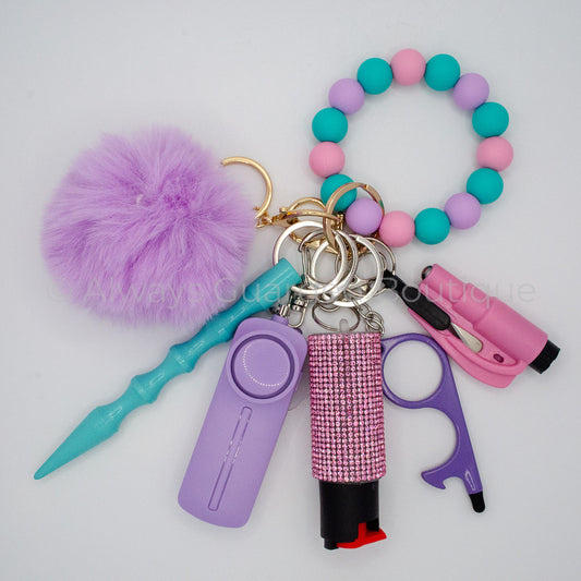 Confetti Armored Keychain with Pepper Spray