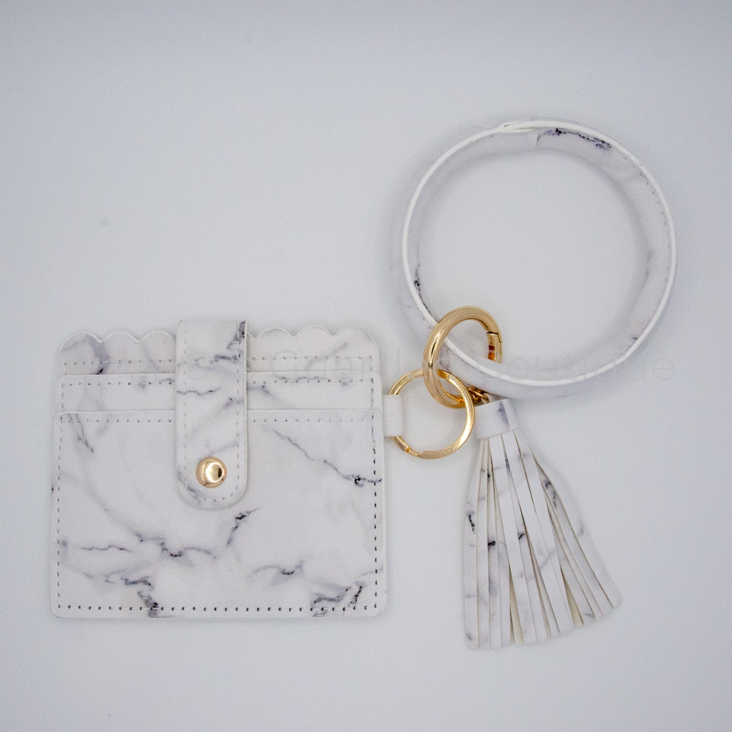 White Marble Bangle Wristlet Wallet