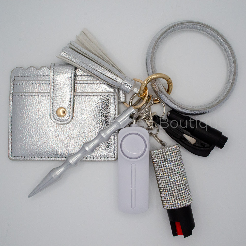 Icey Bangle Keychain with Pepper Spray