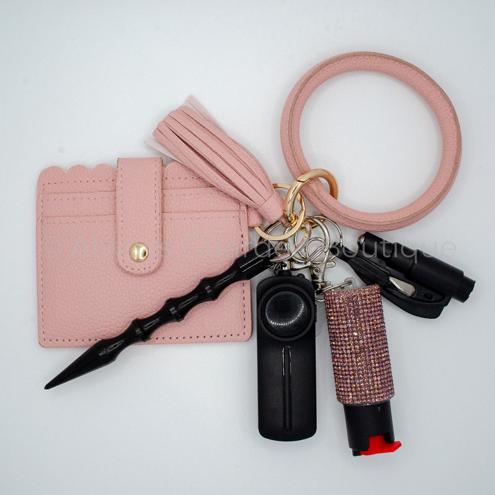 Peachy Bangle Safety Keychain with Pepper Spray