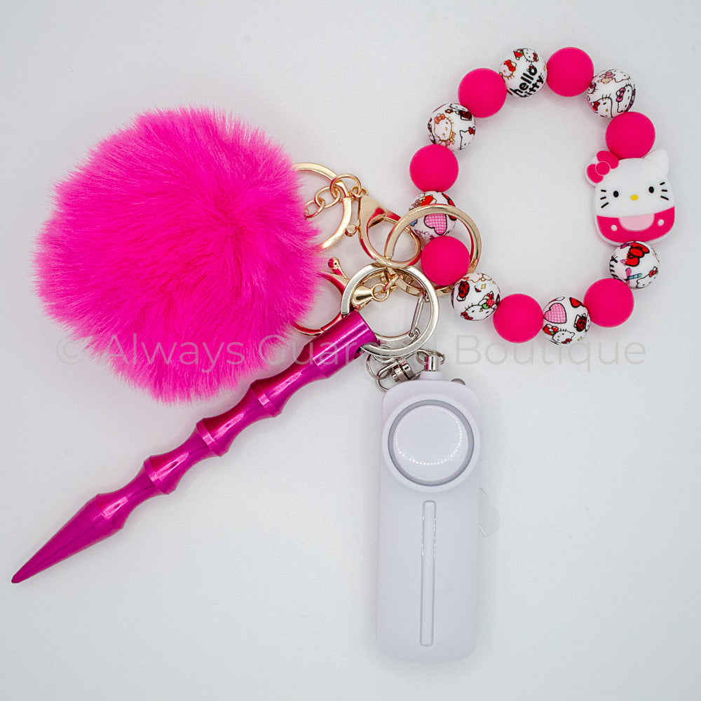 Pink Kitty Safety Keychain without Pepper Spray