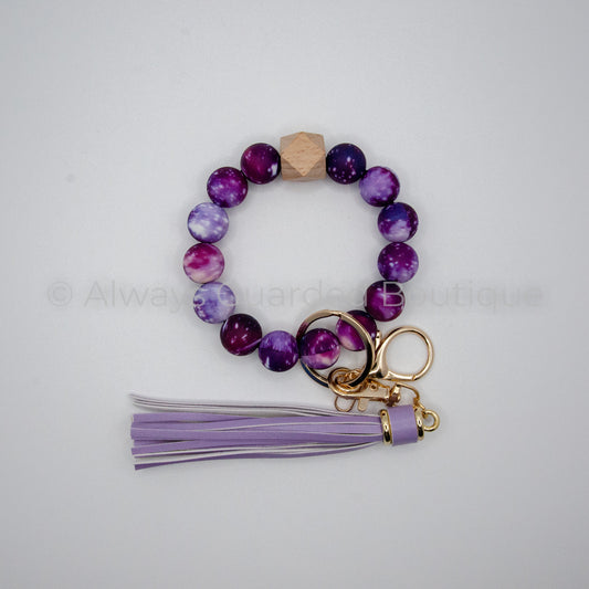 Purple Galaxy Bead Wristlet