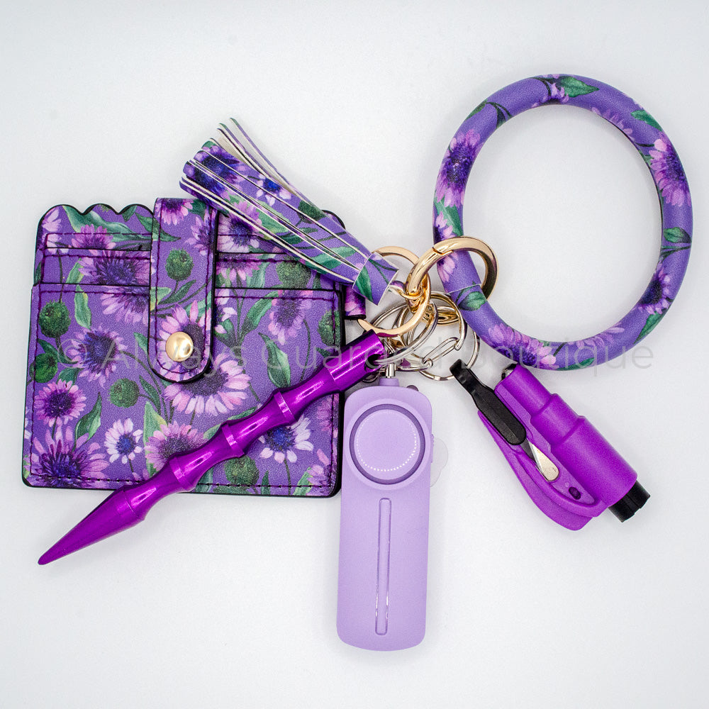 Purple Sunflower Bangle Keychain without Pepper Spray