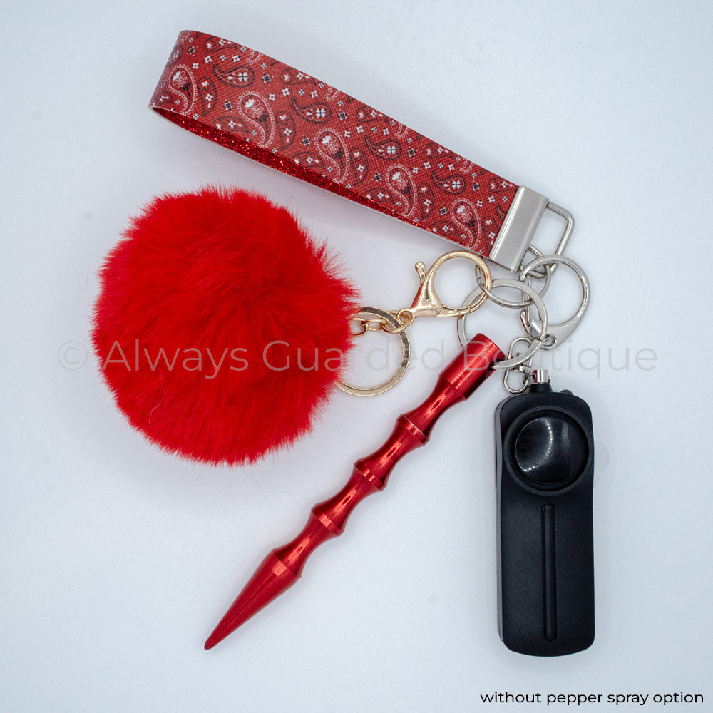 Red Bandana Safety Keychain without Pepper Spray