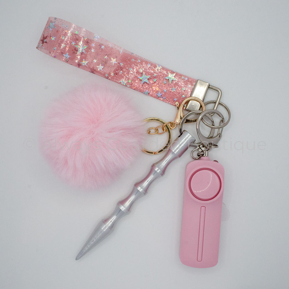 Rosey Stars Twinkle Jelly Safety Keychain without Pepper Spray