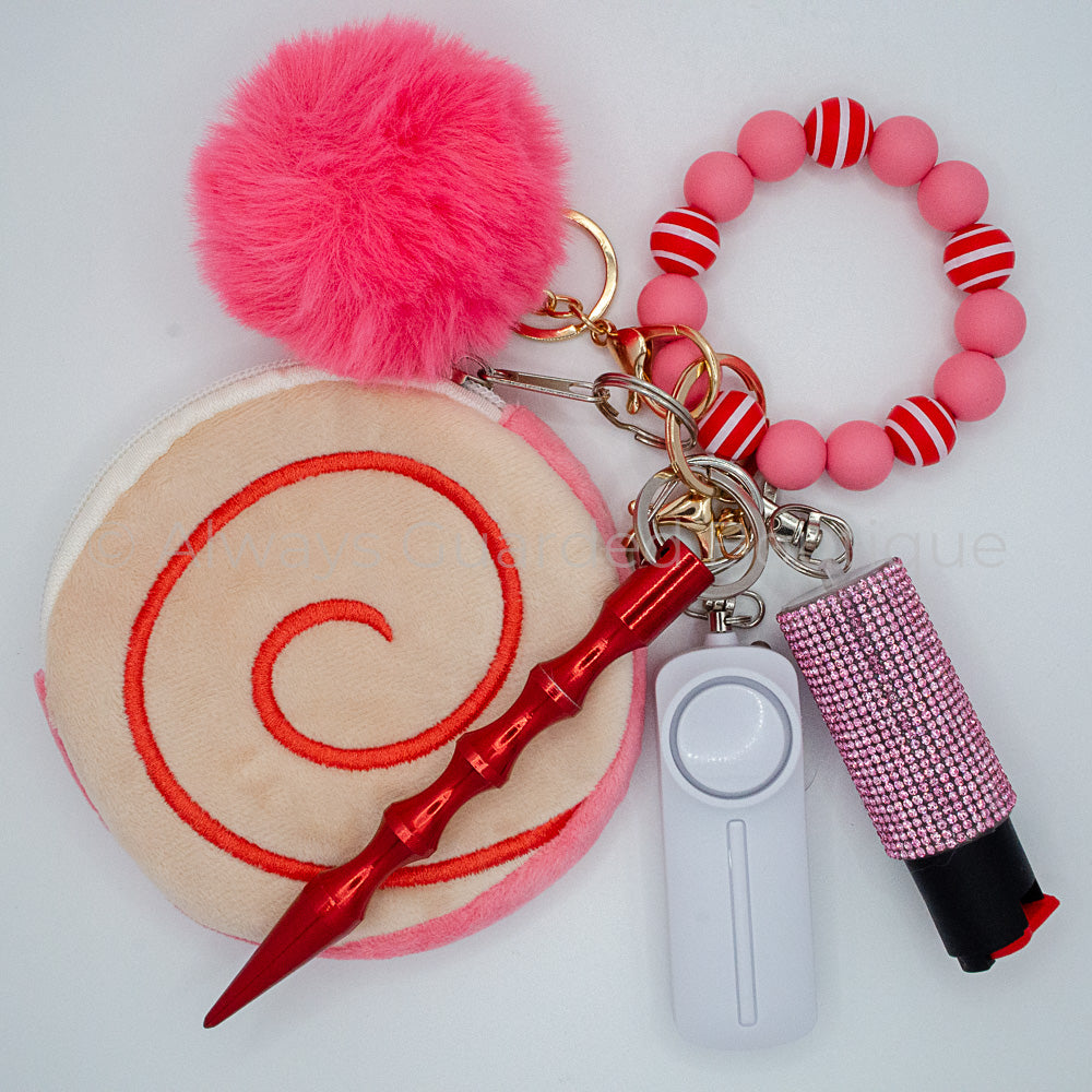 Roulade Pastry Safety Keychain with Optional Pepper Spray